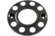 Täckring för hjulbultar - öppen insida - 10 hål - rostfritt stål - 22,5 tums fälg - pulverlackerad - färg svart
