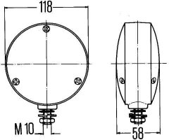 Blinkleuchte Hella f&uuml;r den Seitlichen Anbau (spanische Spiegelleuchte) Set inkl. Zusatz-Gl&auml;ser (weiss/rot)