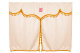 Truck bed curtains 3 pieces with pompoms beige gold Length 150 cm