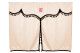 Truck bed curtains 3 pieces with pompoms beige black Length 150 cm