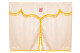 Truck bed curtains 3 pieces with pompoms beige yellow Length 150 cm