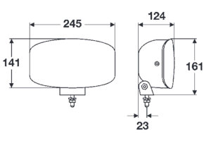 Extra strålkastare för lastbil Hella Jumbo 320 FF 12-24V spotlight LED positionsljus 37,5 klarglas