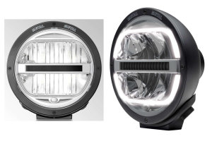HELLA Luminator LED - Fernscheinwerfer + LED-Positionslicht - Multivoltage 12/24 V - Gehäusefarbe Schwarz - REF: 25