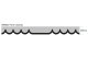 Wildlederoptik Lkw Scheibenbordüre mit Quastenbommel, doppelt verarbeitet anthrazit-schwarz weiß Wellenform 23 cm