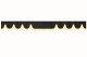 Skivbård med tofsad pompom, dubbelarbetad antracit-svart-beige vågformad 23 cm