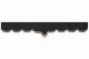 Wildlederoptik Lkw Scheibenbordüre mit Quastenbommel, doppelt verarbeitet anthrazit-schwarz schwarz V-Form 23 cm