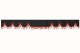Wildlederoptik Lkw Scheibenbordüre mit Quastenbommel, doppelt verarbeitet anthrazit-schwarz rot Wellenform 23 cm