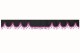 Wildlederoptik Lkw Scheibenbordüre mit Quastenbommel, doppelt verarbeitet anthrazit-schwarz pink Wellenform 23 cm