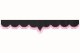 Wildlederoptik Lkw Scheibenbordüre mit Quastenbommel, doppelt verarbeitet anthrazit-schwarz pink V-Form 23 cm