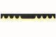 Wildlederoptik Lkw Scheibenbordüre mit Quastenbommel, doppelt verarbeitet anthrazit-schwarz gelb Wellenform 23 cm