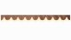 Wildlederoptik Lkw Scheibenbordüre mit Quastenbommel, doppelt verarbeitet grizzly beige Bogenform 23 cm