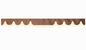 suedelook truck pane border with bobble, Double processed grizzly beige Wave form 23 cm