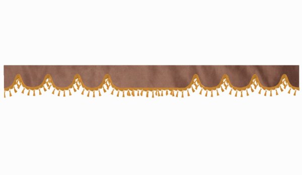 suedelook truck pane border with bobble, Double processed grizzly caramel Wave form 23 cm