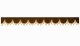 Wildlederoptik Lkw Scheibenbordüre mit Quastenbommel, doppelt verarbeitet dunkelbraun caramel Bogenform 23 cm