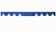 Wildlederoptik Lkw Scheibenbordüre mit Quastenbommel, doppelt verarbeitet dunkelblau weiß Wellenform 23 cm