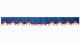 Wildlederoptik Lkw Scheibenbordüre mit Quastenbommel, doppelt verarbeitet dunkelblau bordeaux Wellenform 23 cm