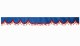 Wildlederoptik Lkw Scheibenbordüre mit Quastenbommel, doppelt verarbeitet dunkelblau rot Wellenform 23 cm