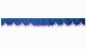 Wildlederoptik Lkw Scheibenbordüre mit Quastenbommel, doppelt verarbeitet dunkelblau flieder Wellenform 23 cm