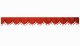 Wildlederoptik Lkw Scheibenbordüre mit Quastenbommel, doppelt verarbeitet rot rot Bogenform 23 cm