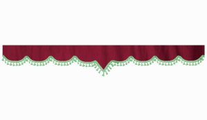 suedelook truck pane border with bobble, Double processed bordeaux green V-form 23 cm