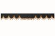 Wildlederoptik Lkw Scheibenbordüre mit Quastenbommel, doppelt verarbeitet anthrazit-schwarz braun Wellenform 18 cm