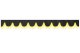 Wildlederoptik Lkw Scheibenbordüre mit Quastenbommel, doppelt verarbeitet anthrazit-schwarz gelb Bogenform 18 cm