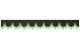 Wildlederoptik Lkw Scheibenbordüre mit Quastenbommel, doppelt verarbeitet anthrazit-schwarz grün Bogenform 18 cm