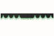 Skivbård med tofsad pompom, dubbelarbetad antracit-svart grön vågformad 18 cm