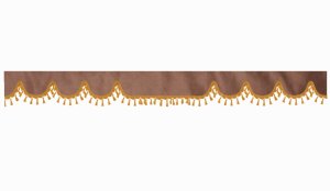 suedelook truck pane border with bobble, Double processed grizzly caramel Wave form 18 cm