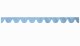 Disco in camoscio con pompon in nappina, doppia lavorazione blu chiaro e bianco a forma di fiocco 18 cm