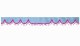 Wildlederoptik Lkw Scheibenbordüre mit Quastenbommel, doppelt verarbeitet hellblau pink Wellenform 18 cm