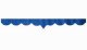 Wildlederoptik Lkw Scheibenbordüre mit Quastenbommel, doppelt verarbeitet dunkelblau weiß V-Form 18 cm
