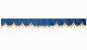 Wildlederoptik Lkw Scheibenbordüre mit Quastenbommel, doppelt verarbeitet dunkelblau braun Wellenform 18 cm