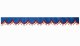 Wildlederoptik Lkw Scheibenbordüre mit Quastenbommel, doppelt verarbeitet dunkelblau bordeaux Bogenform 18 cm