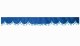 Wildlederoptik Lkw Scheibenbordüre mit Quastenbommel, doppelt verarbeitet dunkelblau blau Wellenform 18 cm