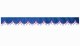 Wildlederoptik Lkw Scheibenbordüre mit Quastenbommel, doppelt verarbeitet dunkelblau flieder Bogenform 18 cm