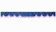 Wildlederoptik Lkw Scheibenbordüre mit Quastenbommel, doppelt verarbeitet dunkelblau pink Wellenform 18 cm