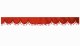 Wildlederoptik Lkw Scheibenbordüre mit Quastenbommel, doppelt verarbeitet rot rot Wellenform 18 cm