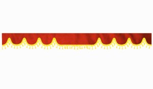 suedelook truck pane border with bobble, Double processed red yellow Wave form 18 cm