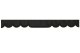 Bård för vindruta till lastbil i mockalook med kant i läderimitation, dubbelbearbetad antracit-svart svart vågform 23 cm