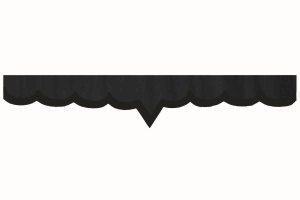 Wildlederoptik Lkw Scheibenbord&uuml;re mit Kunstlederkante, doppelt verarbeitet anthrazit-schwarz schwarz V-Form 23 cm