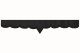 Mockaeffekt lastbil vindrutan kant med läderimitation, dubbel bearbetning antracit-svart svart V-form 23 cm