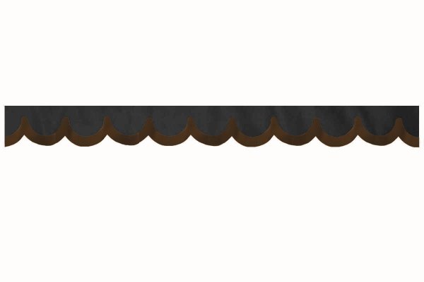 Wildlederoptik Lkw Scheibenbordüre mit Kunstlederkante, doppelt verarbeitet anthrazit-schwarz braun* Bogenform 23 cm
