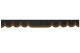 Rand van truckschijf in suède-look met rand van imitatieleer, dubbele afwerking antraciet-zwart bruin* Golfvorm 23 cm