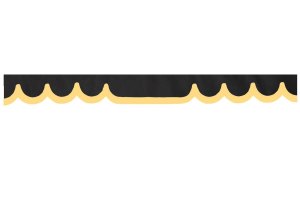 Bård för vindruta i lastbilsimitation med kant i läderimitation, dubbel yta antracit-svart beige* Vågform 23 cm