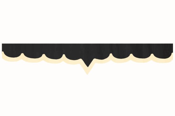 Wildlederoptik Lkw Scheibenbordüre mit Kunstlederkante, doppelt verarbeitet anthrazit-schwarz beige* V-Form 23 cm