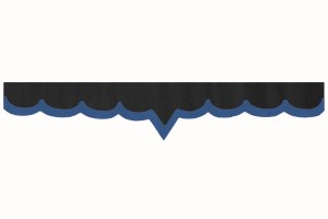 Rand van truckschijf in su&egrave;de-look met rand van imitatieleer, dubbele afwerking antraciet-zwart blauw* V-vorm 23 cm