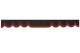 Bård i läderimitation för vindruta i mockaeffekt för lastbil, dubbel yta antracit-svart bordeaux Vågform 23 cm