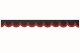 Rand van truckschijf in suède-look met rand van imitatieleer, dubbele afwerking antraciet-zwart rood* Boogvorm 23 cm