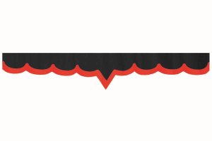 Rand van truckschijf in su&egrave;de-look met rand van imitatieleer, dubbele afwerking antraciet-zwart rood* V-vorm 23 cm